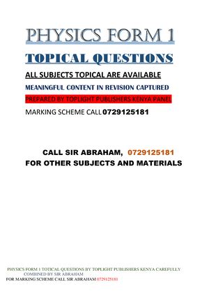 Physics Form 1 Notes Topic 的图像结果