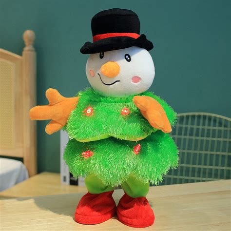 Led Musical Christmas Tree Penguin Stuffed Animal What You Say Light Up ...