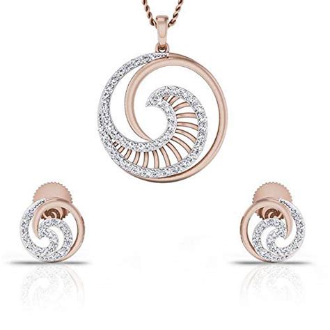 Buy K&A Jewellery Designer Pendant Set with 1.02 Carat Round Cut ...