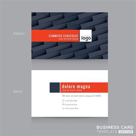 Modern dark grey business card | Premium Vector