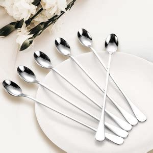 Convay 6 Piece Ice Soda Spoon, falooda Stainless Steel Stainless Steel ...