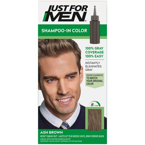 Buy Just For Men Shampoo-in Hair Dye for Men, H-20 Ash Brown Online at ...
