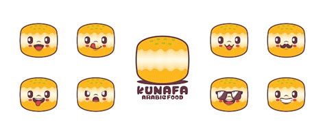 Cartone animato Kunafa cibo arabo illustrazione vettoriale icona ...