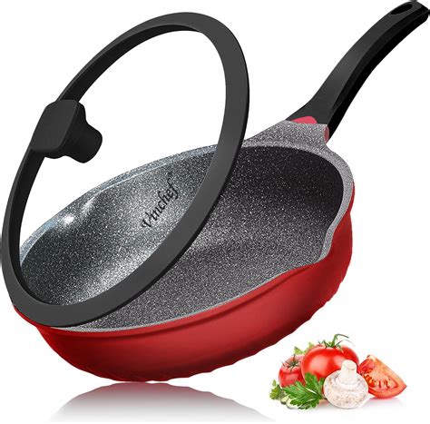 Amazon.com: DIIG Nonstick Deep Frying Pan Skillet with Lid, 12 inch/ 5. ...
