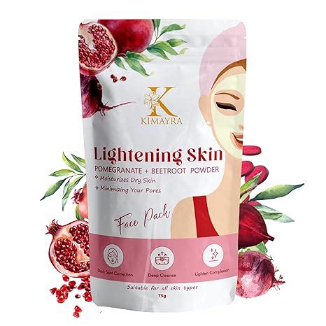 Kimayra Pomegranate + Beetroot Face Pack Powder For Brighter Skin Tone ...