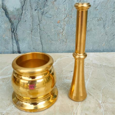 Buy Khalbatta and Paankutni Brass Mortar Pestle Online – Ashtok