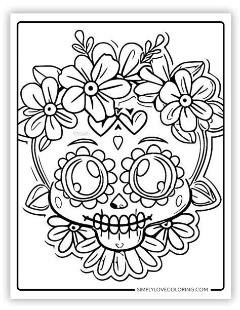 Sugar Skull Coloring Pages (Free PDF Printables) - Simply Love Coloring