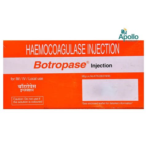 Botropase Injection 1 ml | Uses, Side Effects, Price | Apollo Pharmacy