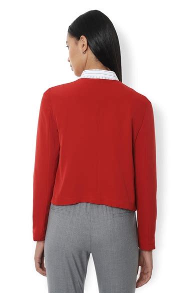 Buy Women Red Solid Blazer Online - 465634 | Van Heusen