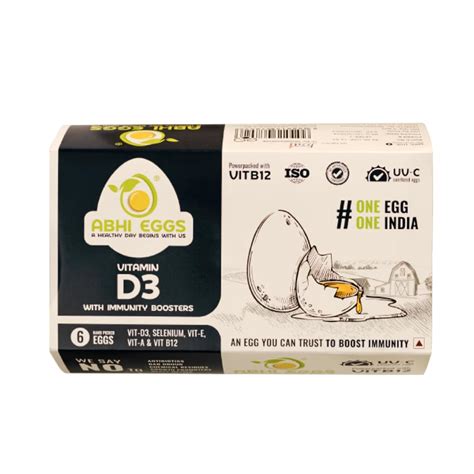 ABHI EGGS Vitamin D3 With Immunity Boosters Eggs Box (Pack of 6 ...