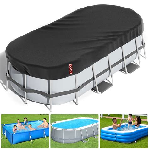 LXKCKJ Rectangular Pool Cover for Above Ground Pools, Solar Oval Pool ...