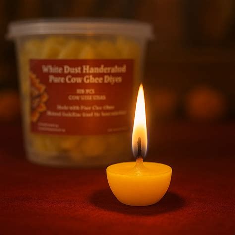 Buy Now White Dust Handcrafted Pure Cow Ghee Diya Battis 100Pcs Box ...