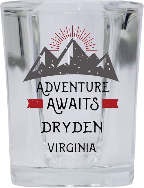 R and R Imports Dryden Virginia Souvenir 2 Ounce Square Base Liquor Shot Glass Adventure Awaits ...