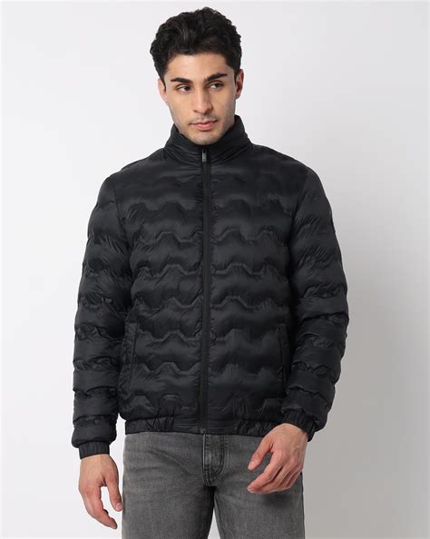 Regular Fit Padded Jacket with Signature Branding