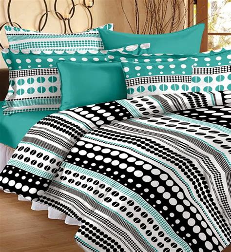 e-Vogue Black Printed Cotton Double Bed CoverBlack : Amazon.in