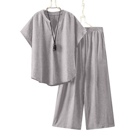 Casual Linen Sets for Women Summer 2 Piece Outfits New Arrivals Women's ...