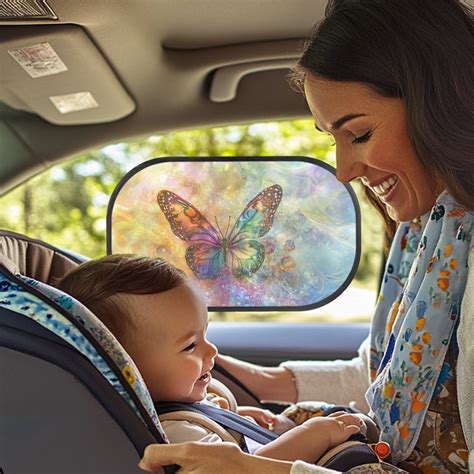 KUIFORTI 2 Pack Butterfly Car Window Shades Side Window Sunshade, Passenger/Driver Window Sun ...