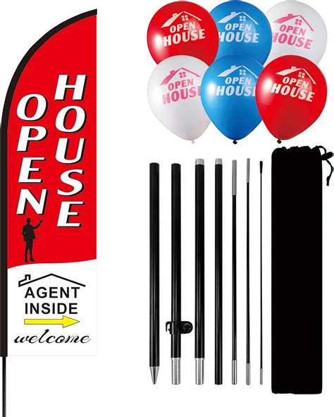 Amazon.com : YINBANGKE open house flag real estate Banner Kit with 48 ...