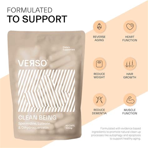 Verso Clean Being Spermidine Dietary Supplement Capsules For Natural C