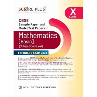 Score Plus CBSE Sample Paper and Model Test Papers in Mathematics Basic ...