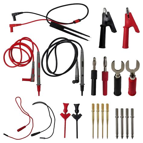 21Pcs Electronic Test Leads Kit w/Removable Tips and 4mm Banana Plugs ...