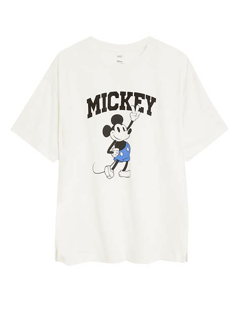 Buy Pure Cotton Mickey Mouse™ Oversized T-Shirt at Marks & Spencer