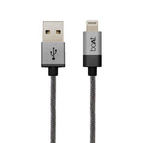 Buy boAt LTG 500 2m Premium Braided Cable, Grey at Reliance Digital