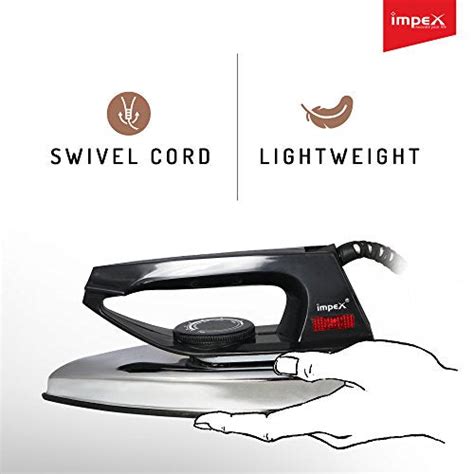 Impex Showy Light Weight Dry Iron Box (750 Watts,Black) — Impex Webstore