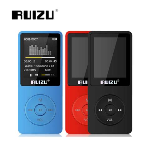 RUIZU X02 MP3 Player Portable Mp3 Can Play 80 Hours With FM Radio E ...
