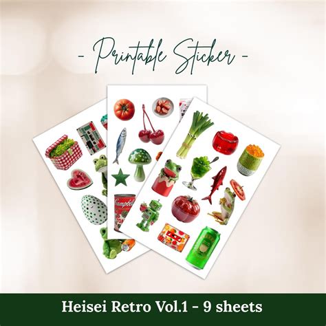 Juminocore Heisei Retro Printable Junk Journal Sticker Sheet | Trinkets ...