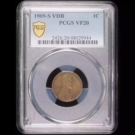 1909-S VDB Small Cents Lincoln, Wheat Ears Reverse PCGS VF-20 BN ...