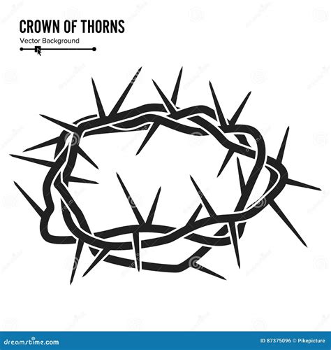 Crown of Thorns. Silhouette of a Crown of Thorns. Jesus Christ. Isolated on White Background ...