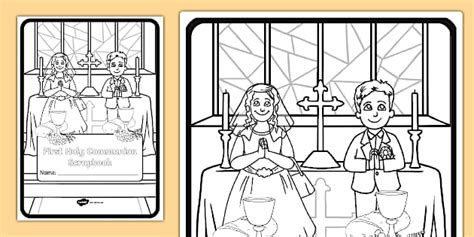 My First Holy Communion Scrapbook Cover Colouring Page