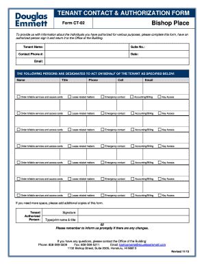 Fillable Online bishopplace Bishop Place Tenant Forms Package Fax Email ...