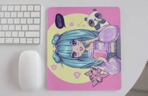 FOKAT Anime Girl Cartoon Character Printed Speed Mouse Pad, Anti Slip ...