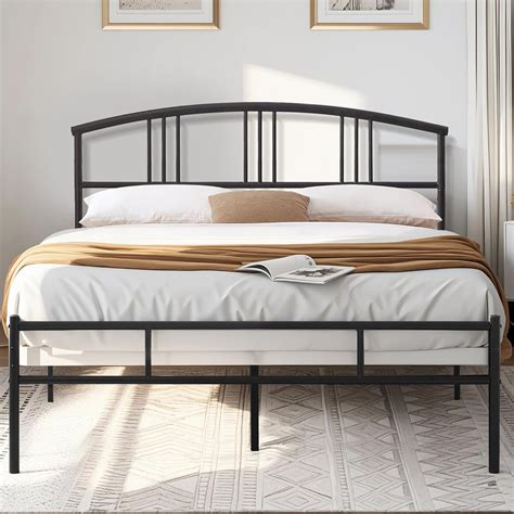 Amazon.com: VECELO Queen Bed Frame with Headboard and Footboard, Metal ...