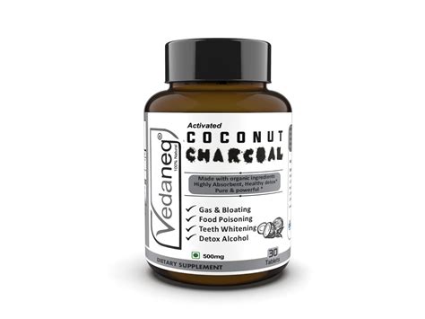 Buy VedaneQ Coconut Charcoal Tablets Natural Activated Charcoal, Gas ...