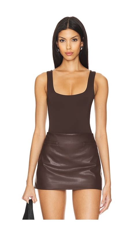 Good American Scuba Modern Tank Bodysuit in Bark003 | REVOLVE