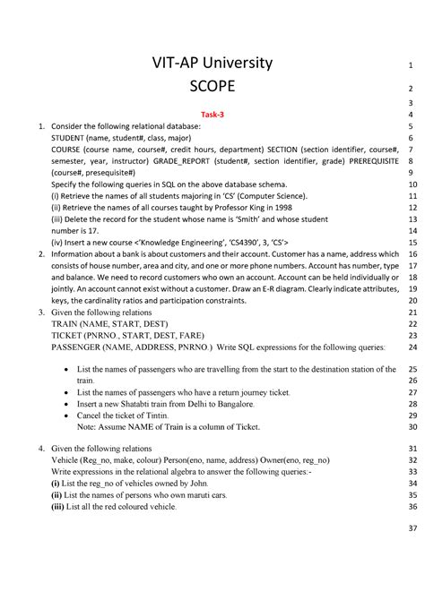 Task-3 - VIT-AP University - SCOPE - Task- Consider the following ...