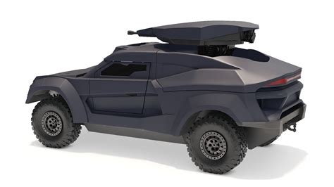 3D Armored Ground Interceptor Car with Raised Gun Turret model | 3D ...