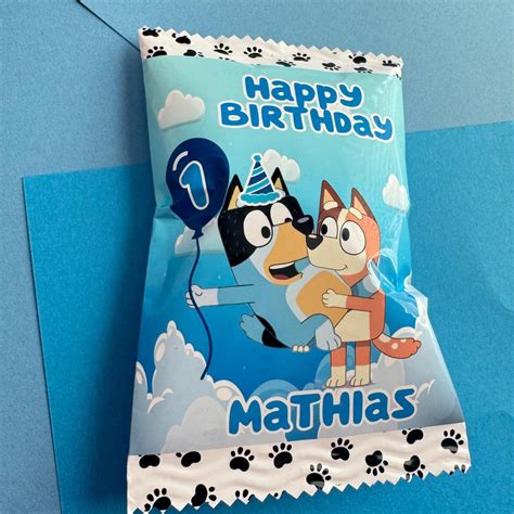 Bluey Chip Bags Bluey Birthday Chips, Bluey Party Favor Bags Birthday ...