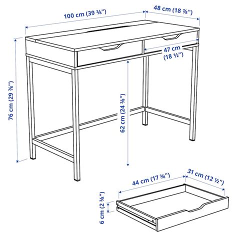 ALEX desk, black-brown, 100x48 cm (393/8x187/8") - IKEA