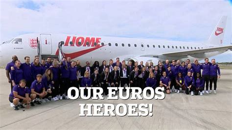 Heroes welcome! Lionesses land in England after triumphant win