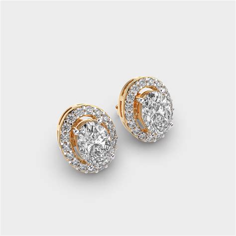 Buy Amira Liya Oval Cut Diamond Studs At Jewelbox