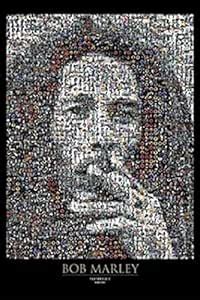 Buyartforless Bob Marley Smoking Photomosaic 36x24 Music Art Print ...