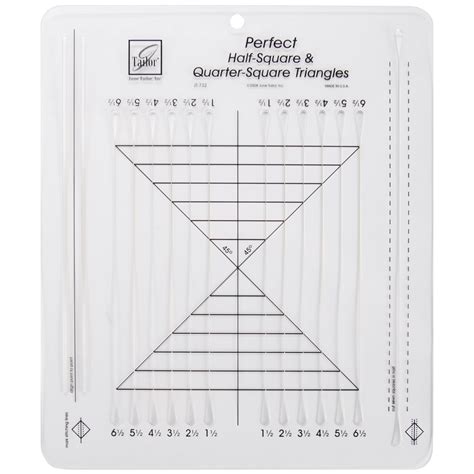 June Tailor Perfect Half & Quarter Square Triangles Ruler-10-1/2"X12-1/2" - Walmart.com