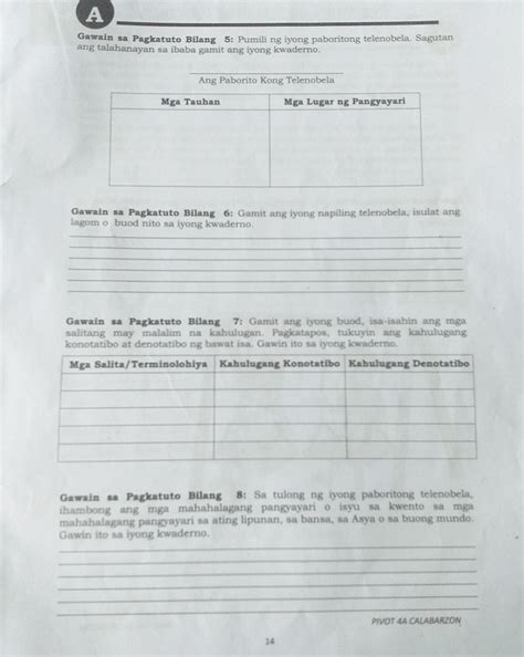 A Gawain sa Pagkatuto Bilang 5: Pumili ng iyong paboritong telenobela ...