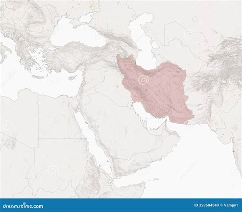 Satellite View of Iran Map and Borders, Physical Map Middle East Stock Illustration ...