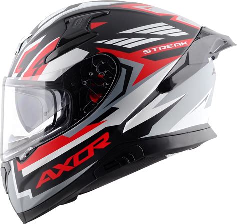 Axor Apex Streak Dull Black Red Helmet-L : Amazon.in: Car & Motorbike