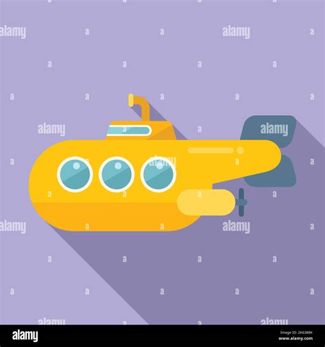 Periscope submarine icon flat vector. Sea boat. Marine deep Stock ...
